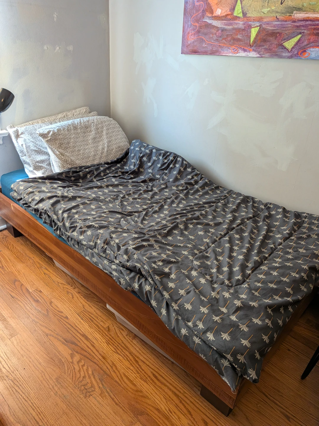 Wooden Twin Bed Frame with Under-Bed Storage