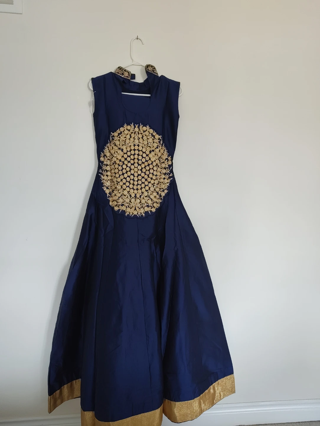 Navy Blue Embroidered  Dress/gown only worn once - photo 2