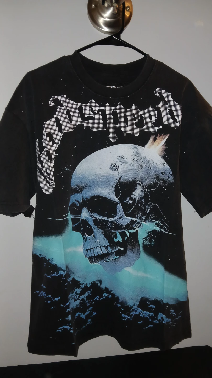 Black T-Shirt with Skull Graphic