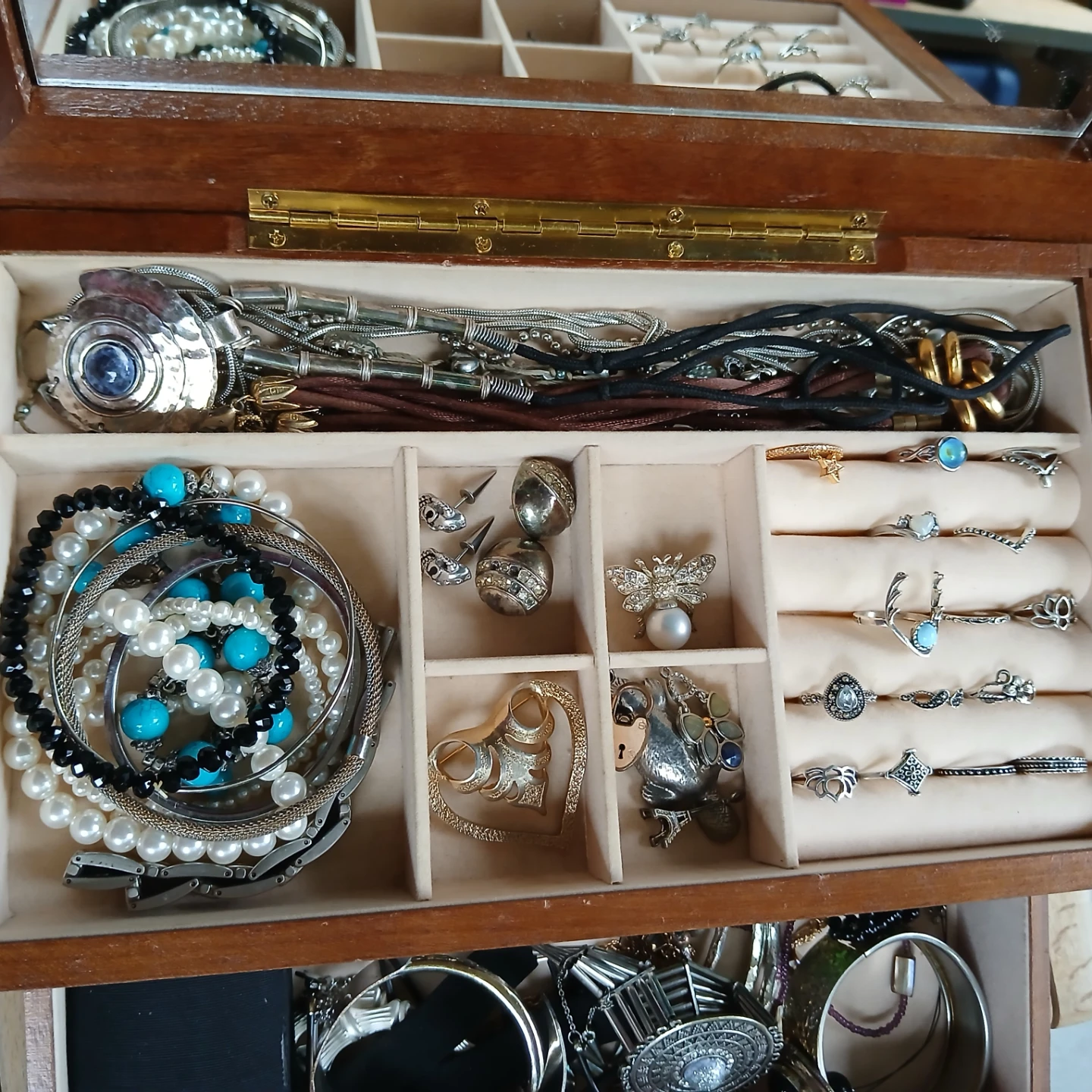Wooden Jewelry Box and Jewelry collection - photo 4
