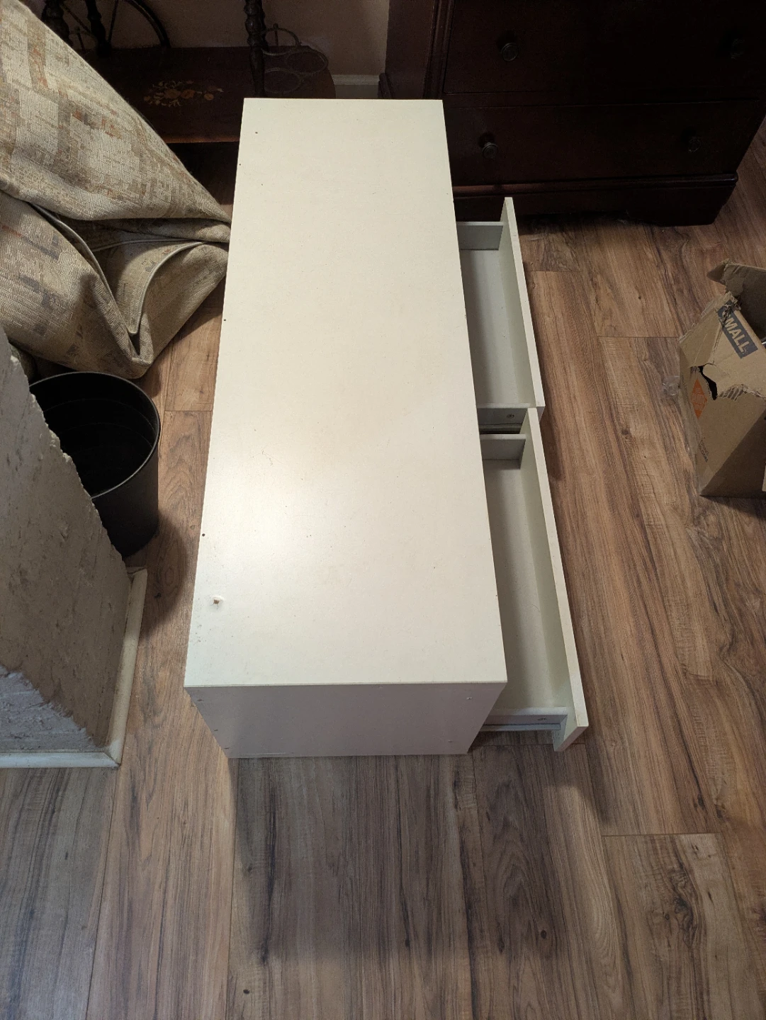 White Two-Drawer Storage Unit TV stand - photo 2