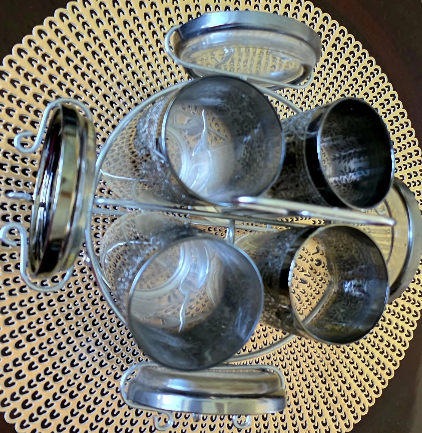 Set of 4 Decorative Glasses and lids with holder - photo 2
