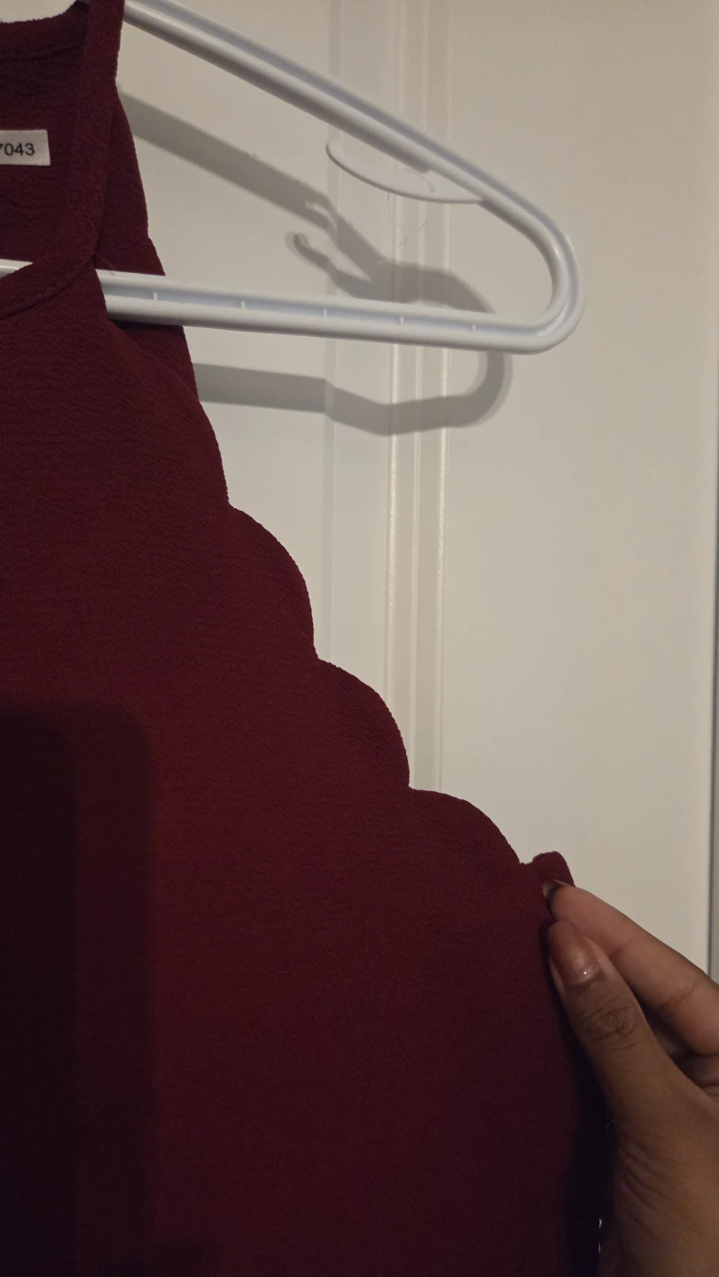 Maroon Scalloped Halter Top - photo 2