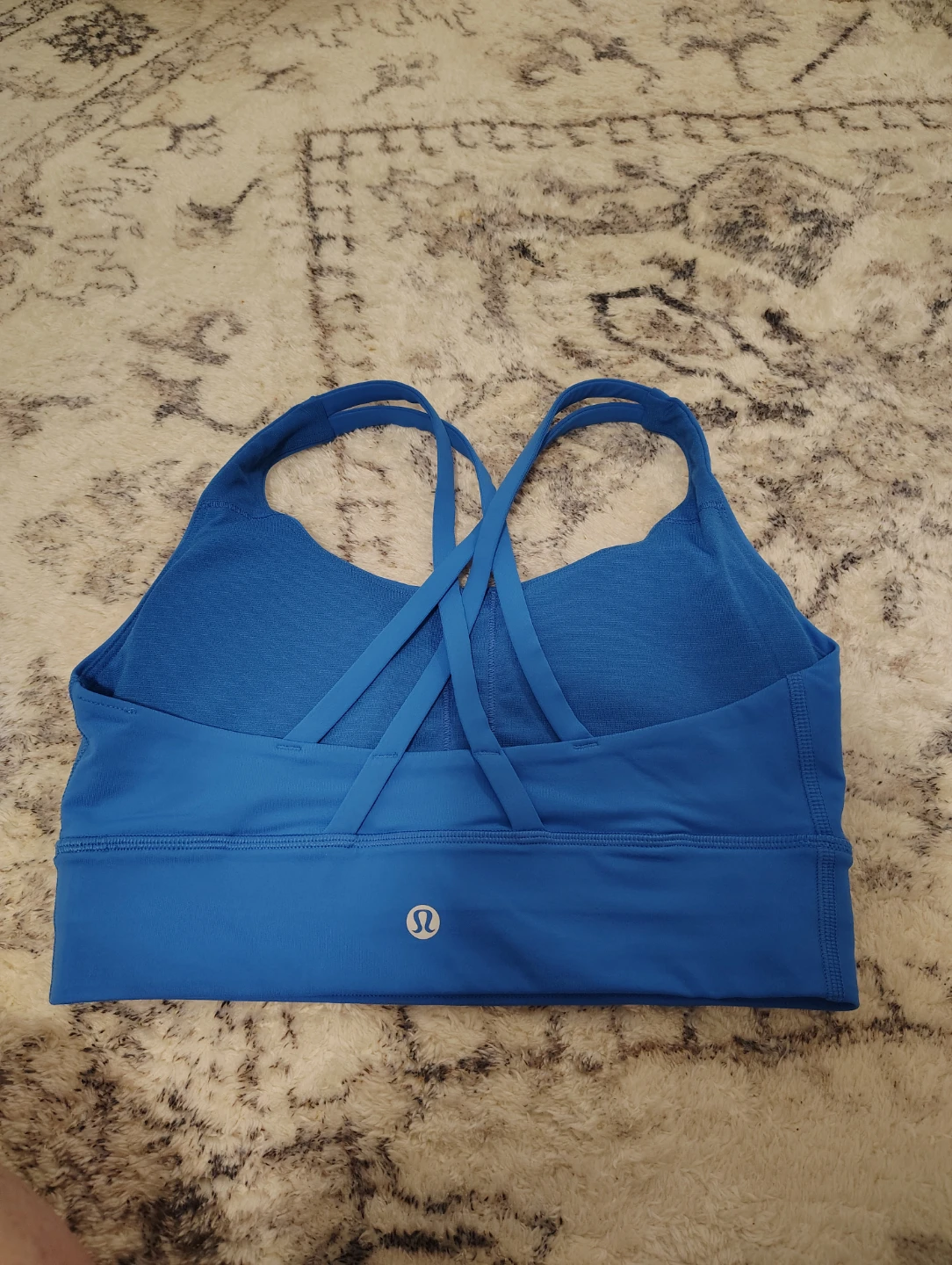 Lululemon Peloton Bright Blue Strappy Logo Sports Bra - photo 2