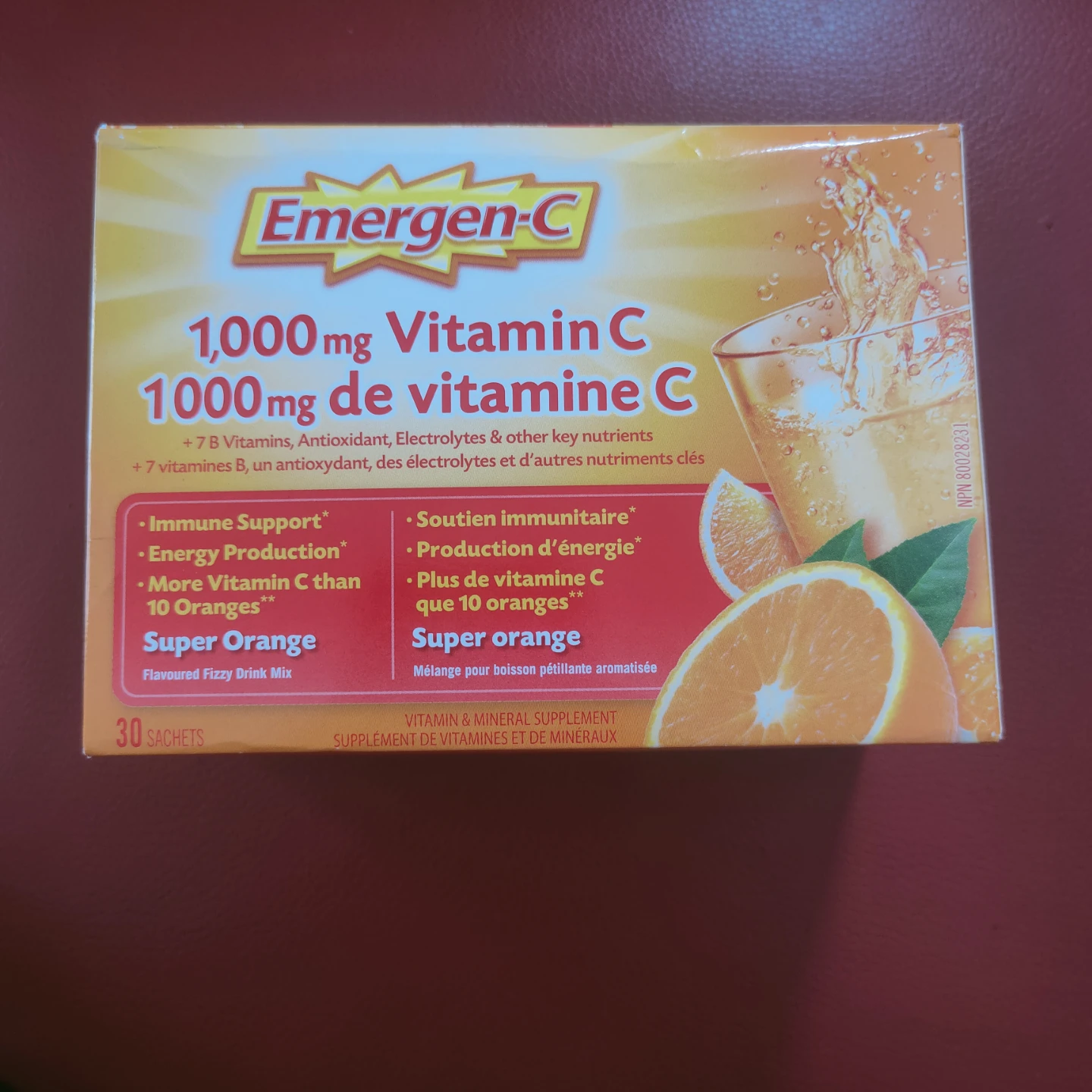 Emergen-C 1,000mg Vitamin C Super Orange Drink Mix