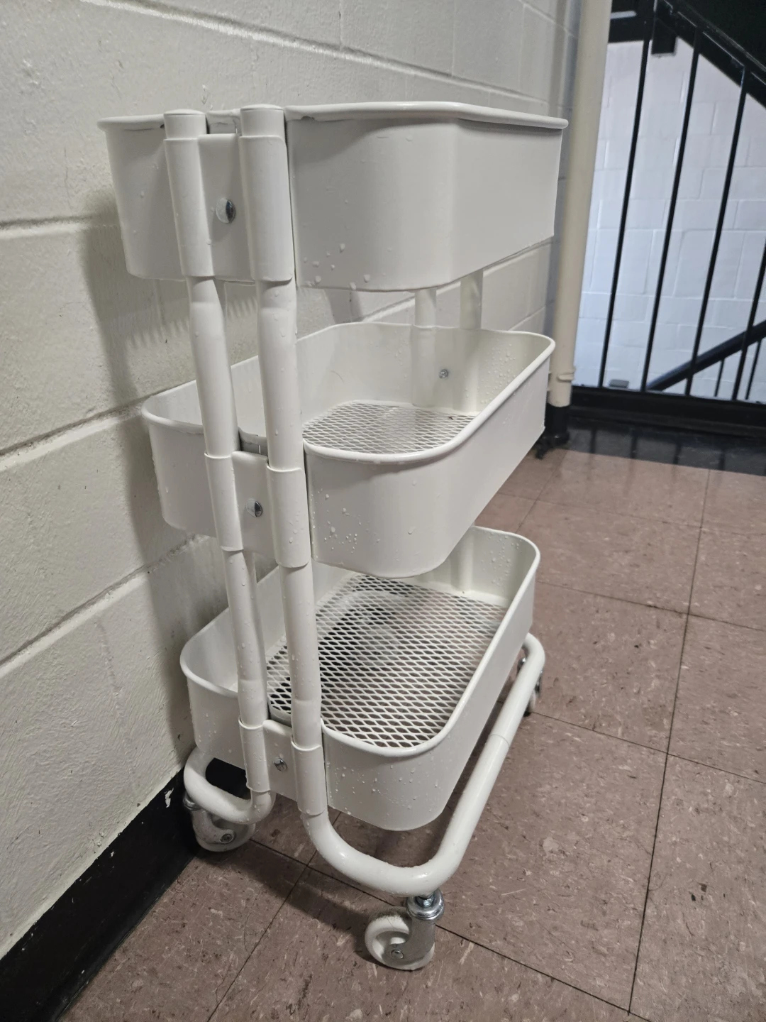 White 3-Tier Rolling Cart - photo 4