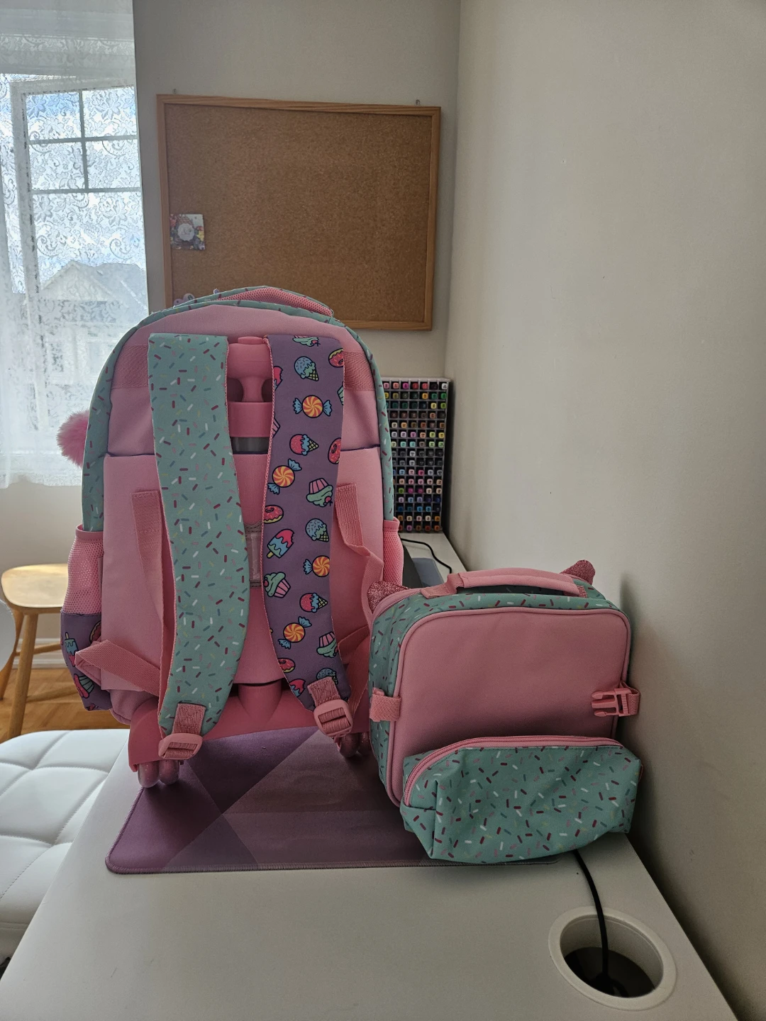 Brand New Jasminestar 3 Pc Rolling Backpack Set Unicorn Cat - photo 3