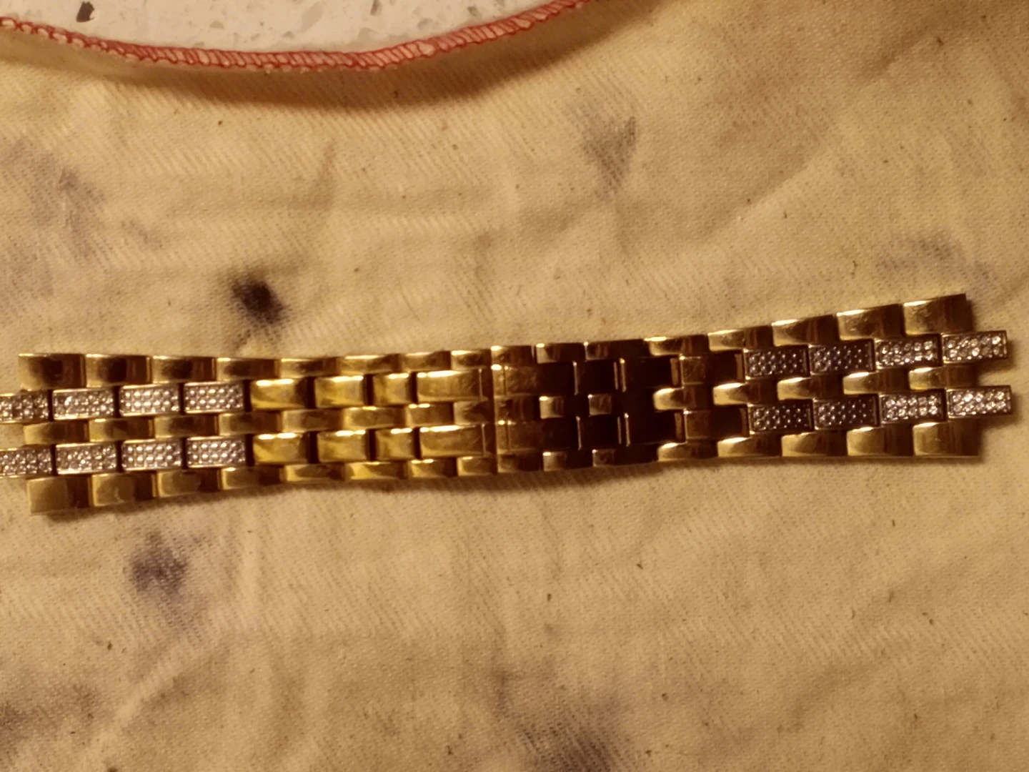 Bulova Stainless Steel Gold Tone Bracelet