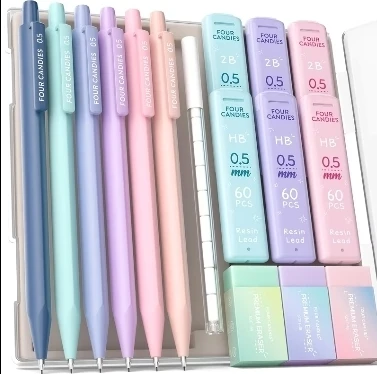 Four Candies Gel Pens and Eraser Set