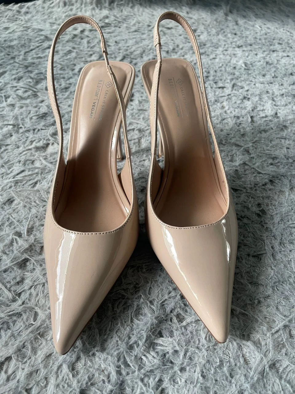 Call It Spring Beige Patent Slingback Heels - photo 2