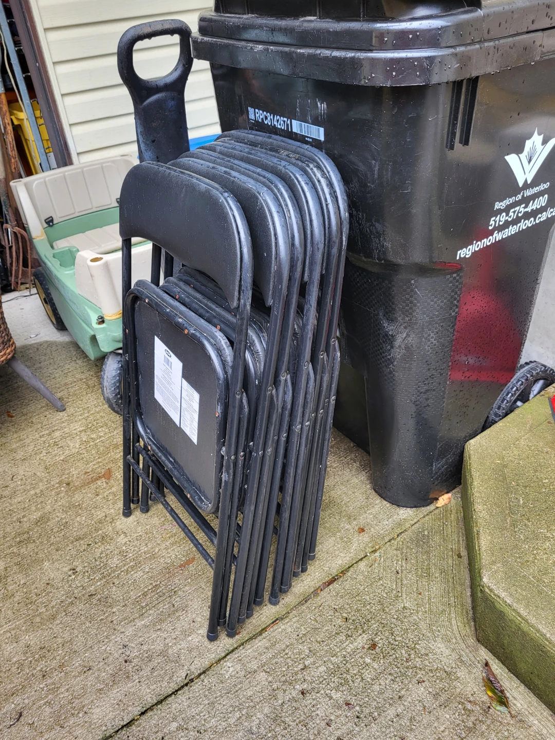 Set of 6 Black Folding Chairs - photo 2