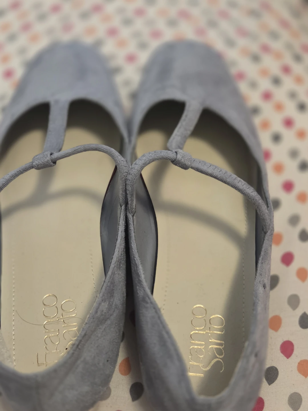 Franco Sarto Blue Suede T-Strap Flats - photo 4