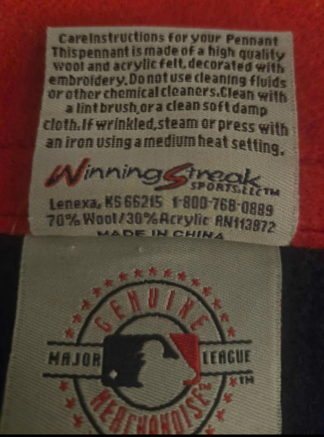 Boston Red Sox MLB Dynasty Embroideed Wool Banner.  EUC. - photo 5