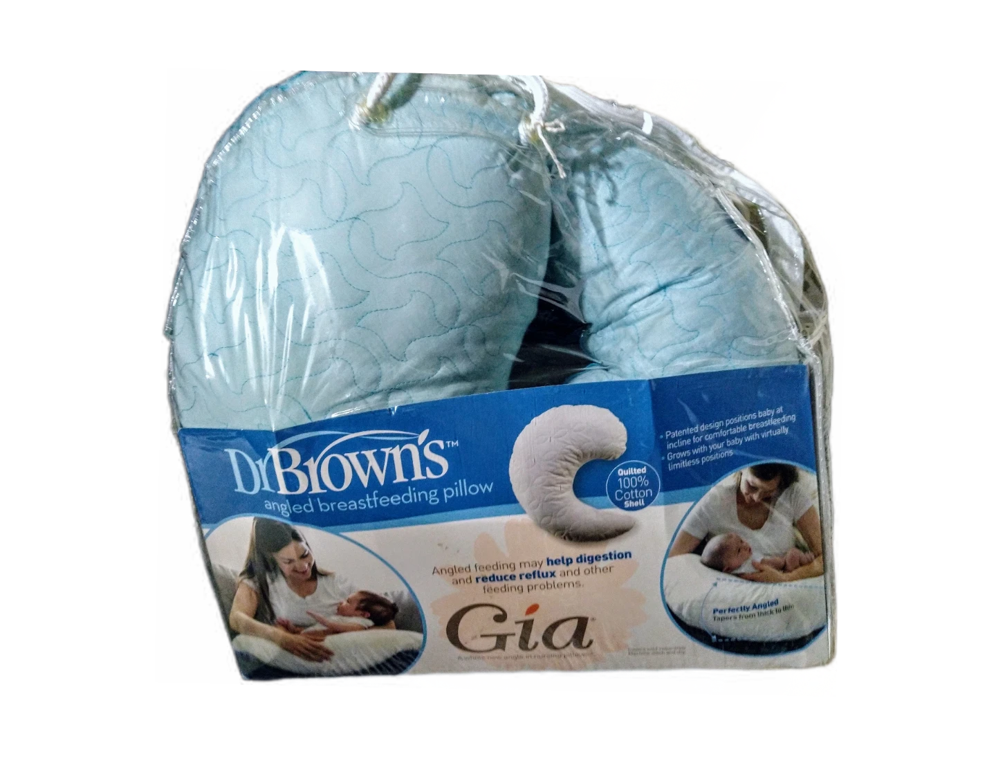 NWT Dr. Brown's Gia Angled Breastfeeding Pillow In Baby Blue