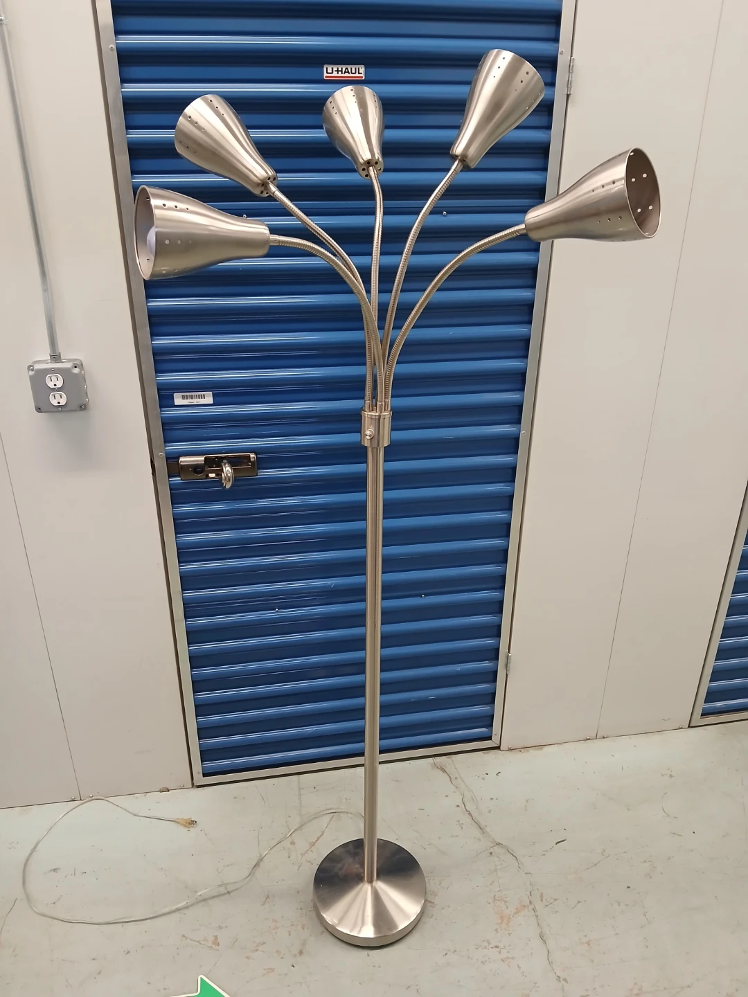 Floor Lamp brushed steel 5 adjustable lights brightness - photo 3