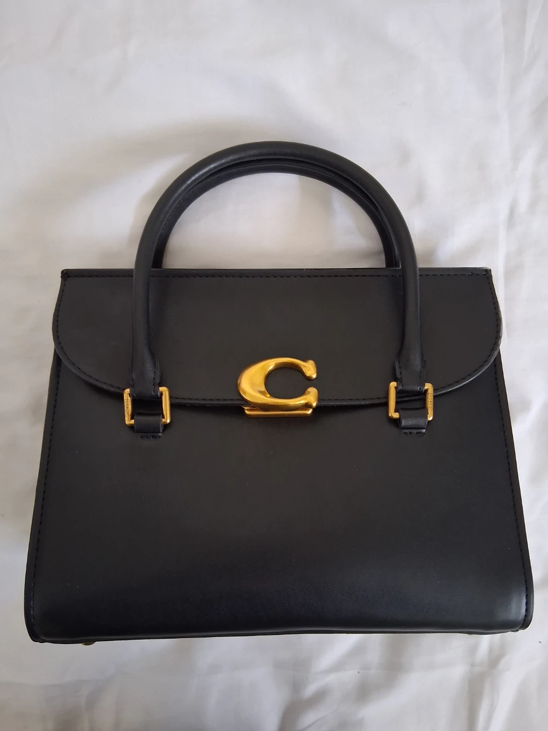 Coach Black Leather Top Handle Bag with Shoulder Strap - photo 2