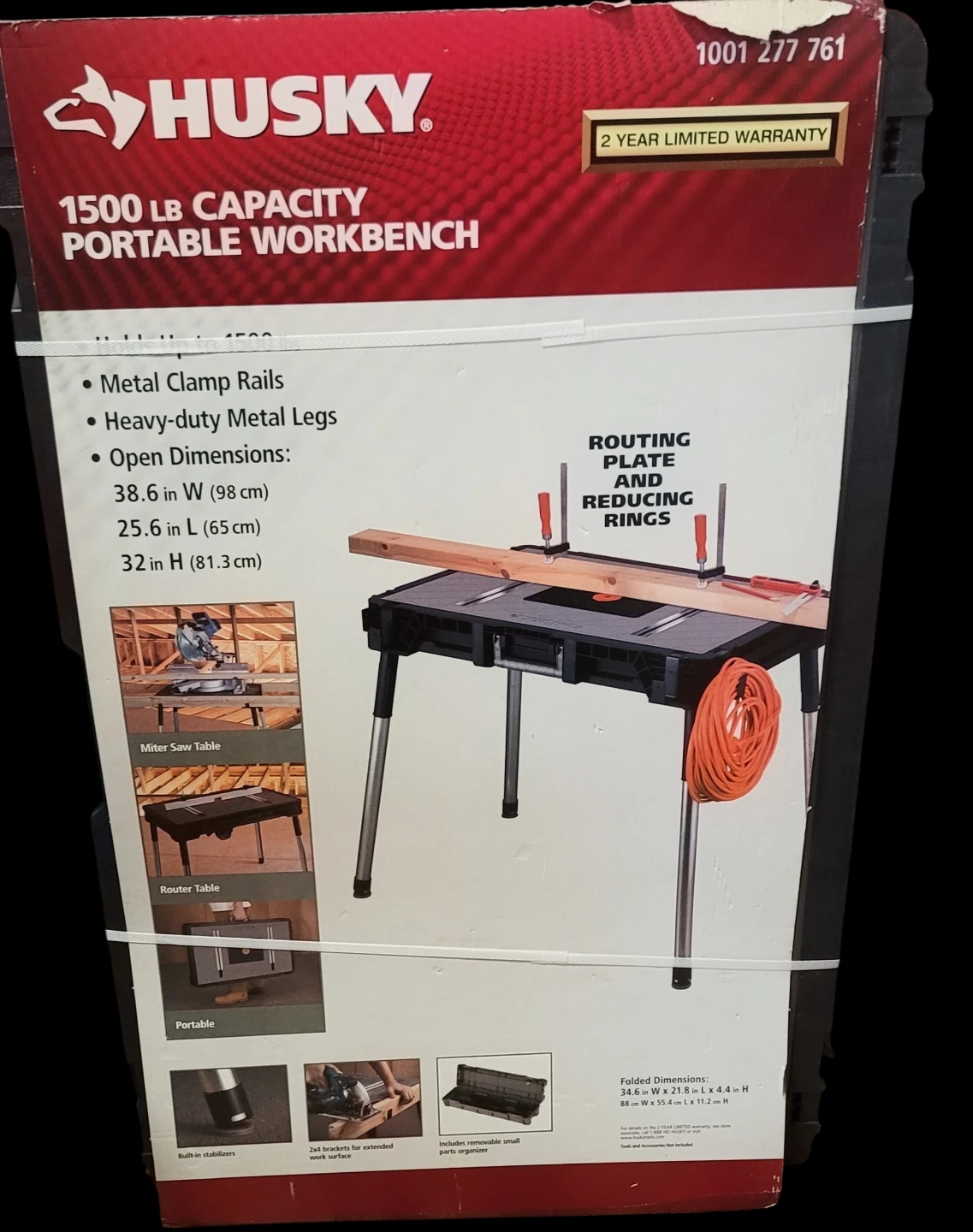 Husky 1500 lb Capacity Portable Workbench - photo 2