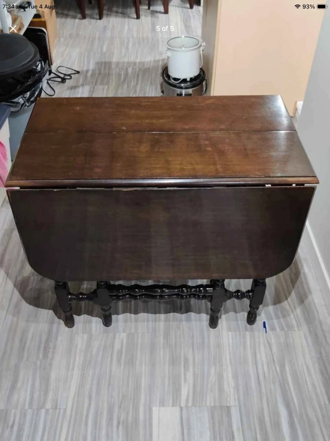 Antique Wooden Drop Leaf Table (aka gateleg table)