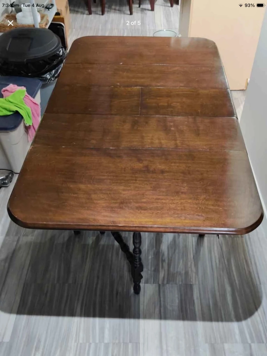 Antique Wooden Drop Leaf Table (aka gateleg table) - photo 2