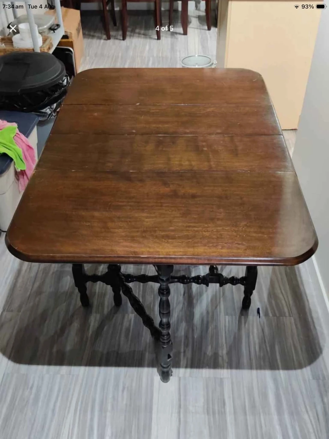 Antique Wooden Drop Leaf Table (aka gateleg table) - photo 3
