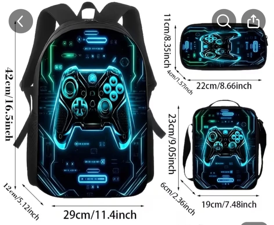 3-Piece Gaming Controller Backpack Set - photo 3