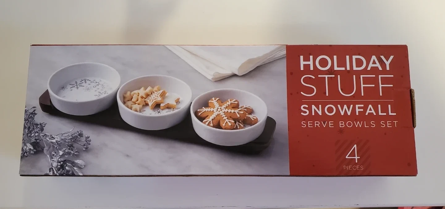 Holiday Stuff Snowfall Serve Bowls Set