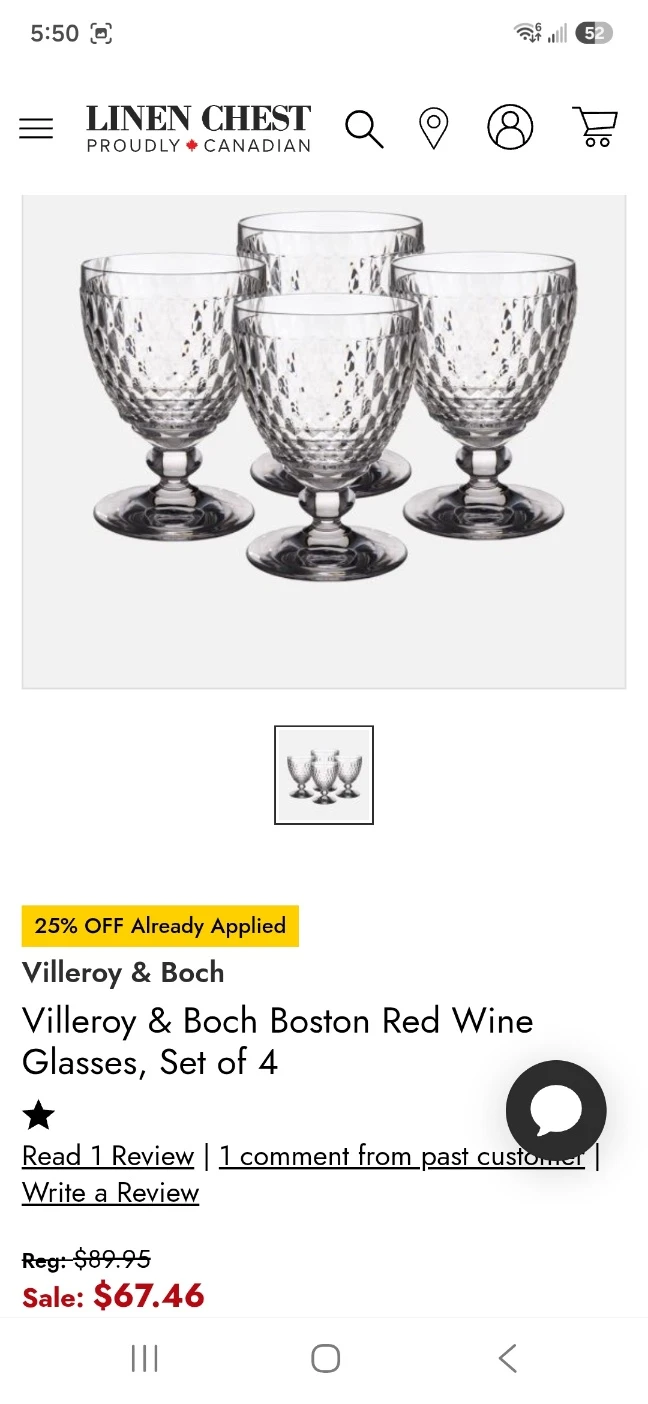 Villeroy & Boch Boston Red Wine Glasses, Set of 4