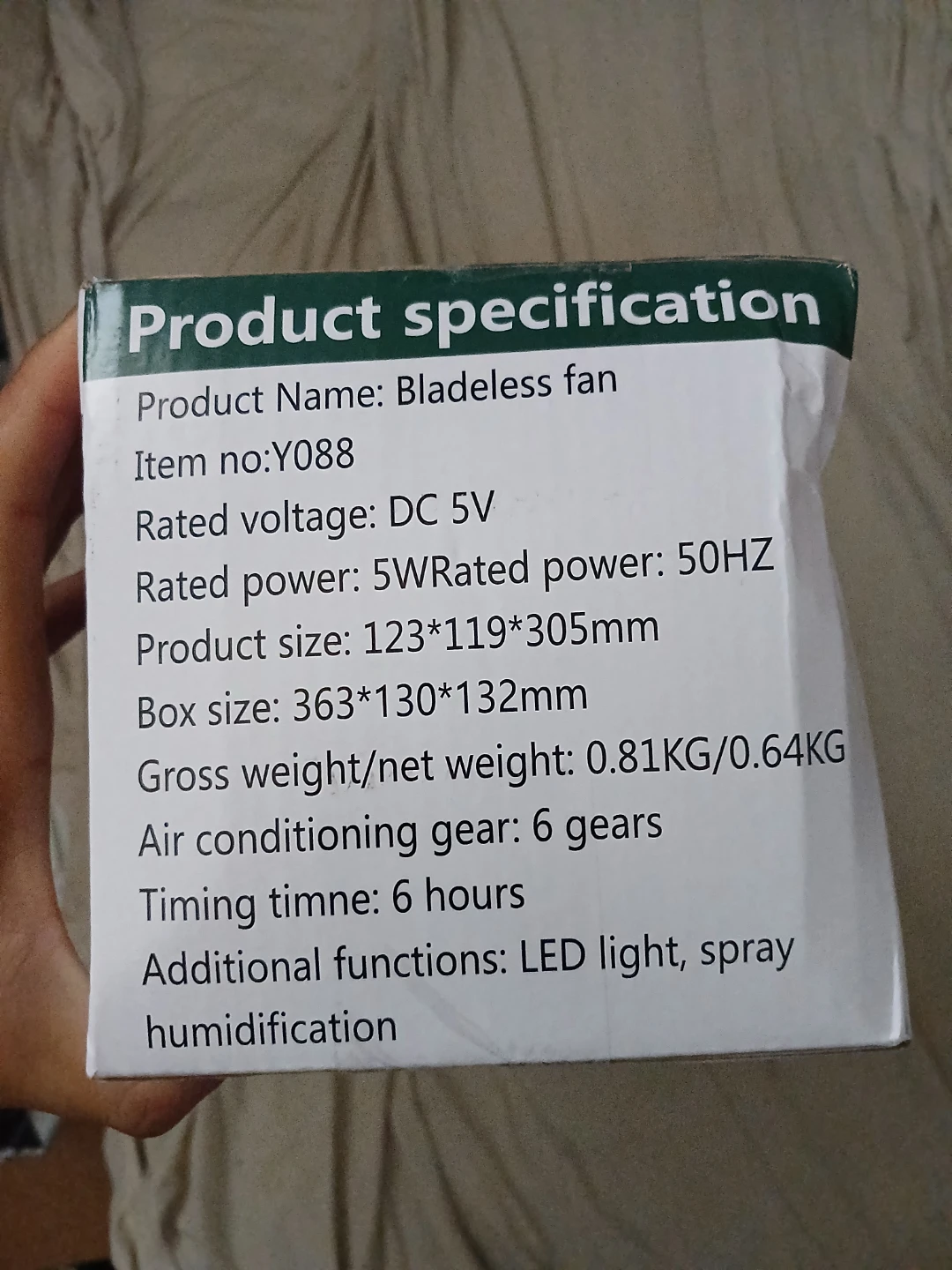 Bladeless Fan With Humidifier & LED Light - photo 4