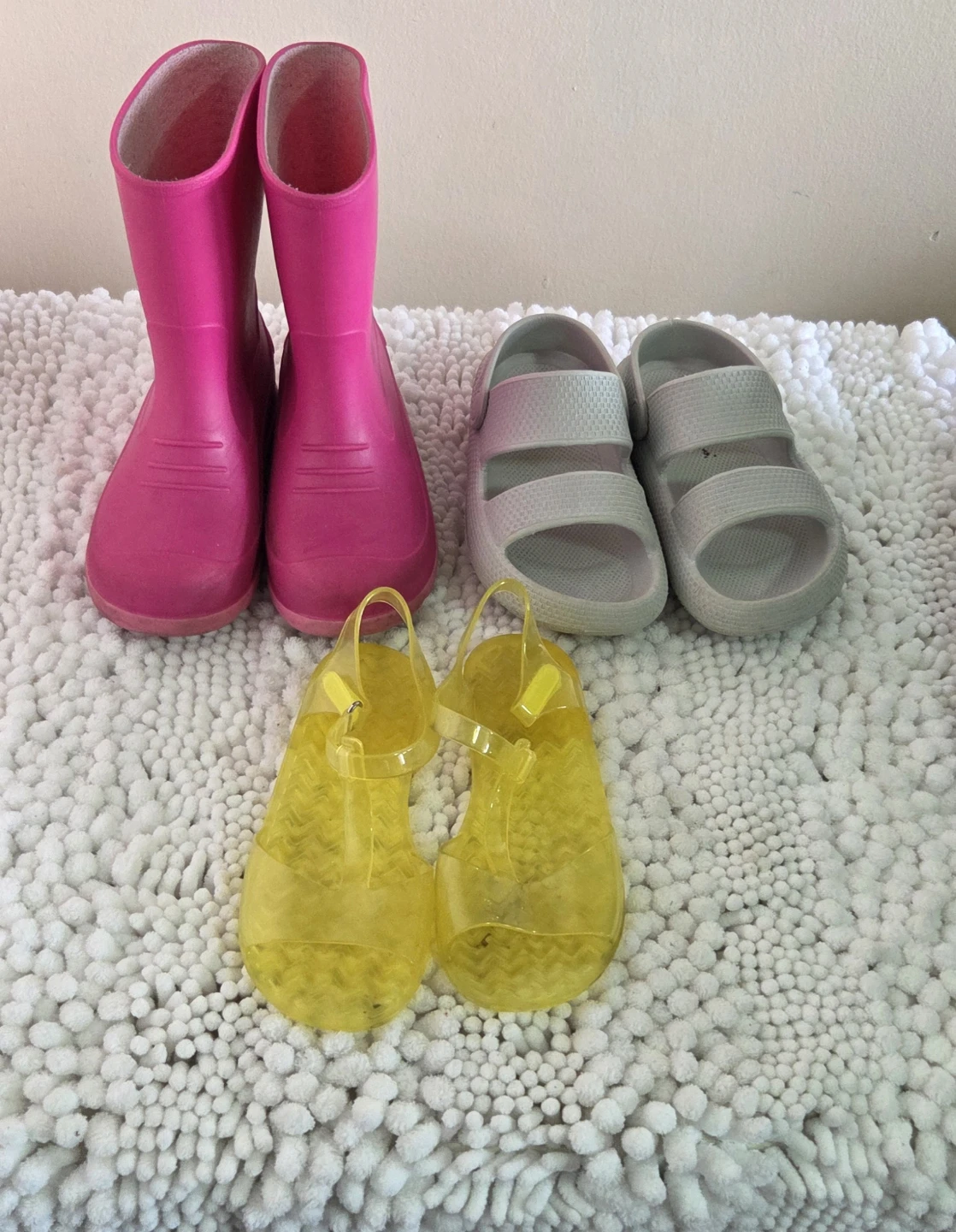 Kids' Shoes Bundle - Pink Boots, Yellow Jelly Sandals - photo 2