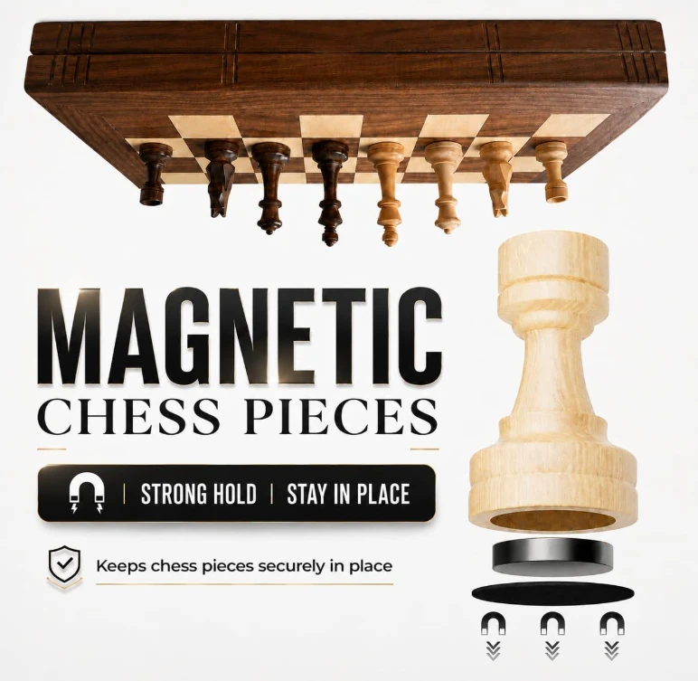 Wooden Chess Set with Foldable Storage Case - photo 5