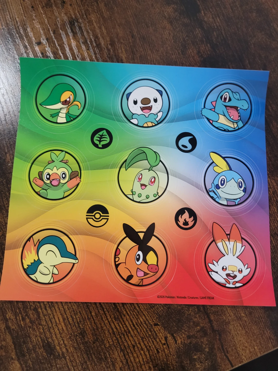 Pokemon Starter Sticker Sheet