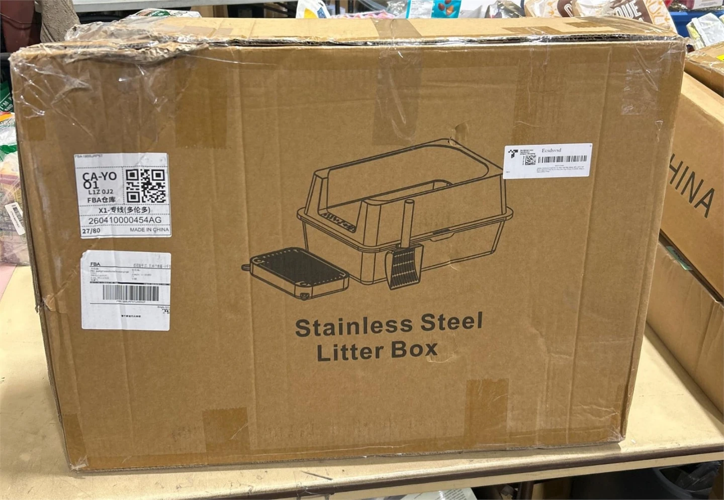 SEALED XXXXL Stainless Cat Litter Box