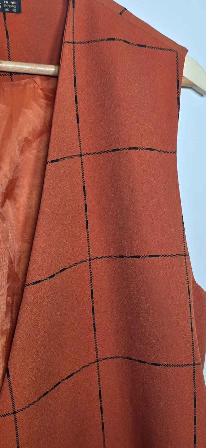 HERESIS Orange Plaid Vest - Size UK 12 - photo 3