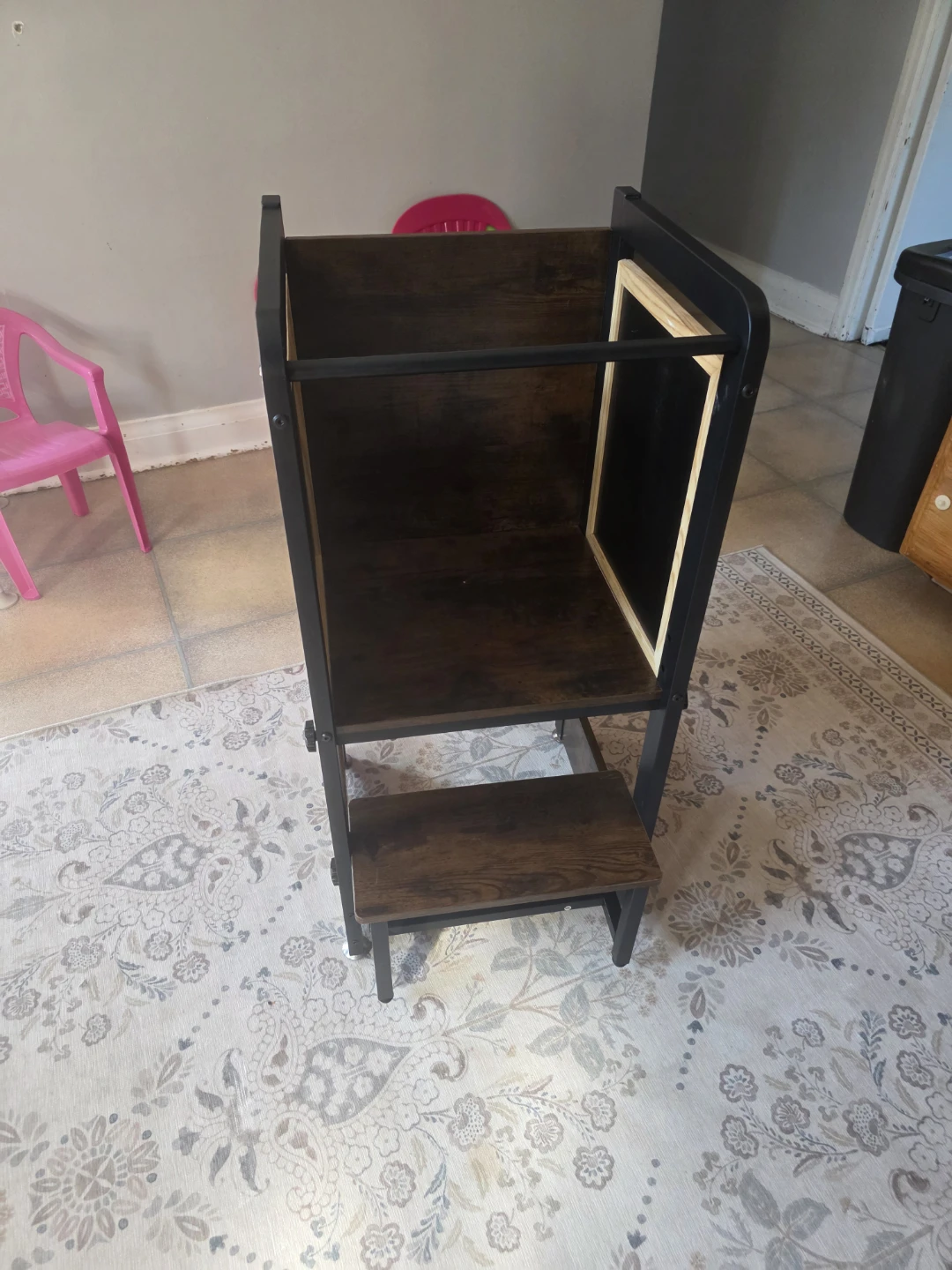 Wooden Kitchen Helper Stool with Chalkboard - photo 2