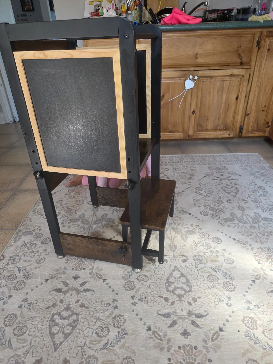Wooden Kitchen Helper Stool with Chalkboard - photo 4