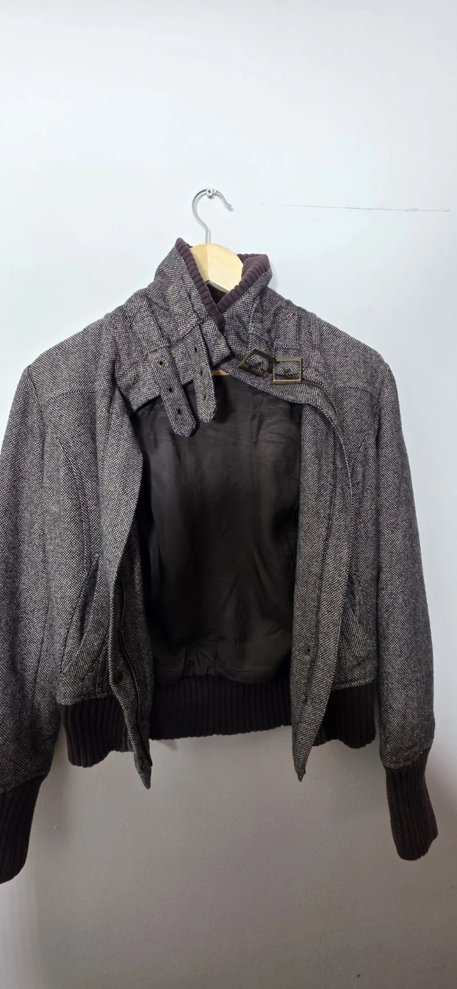 MNG CASUAL SPORTSWEAR  Women's Tweed Bomber Jacket