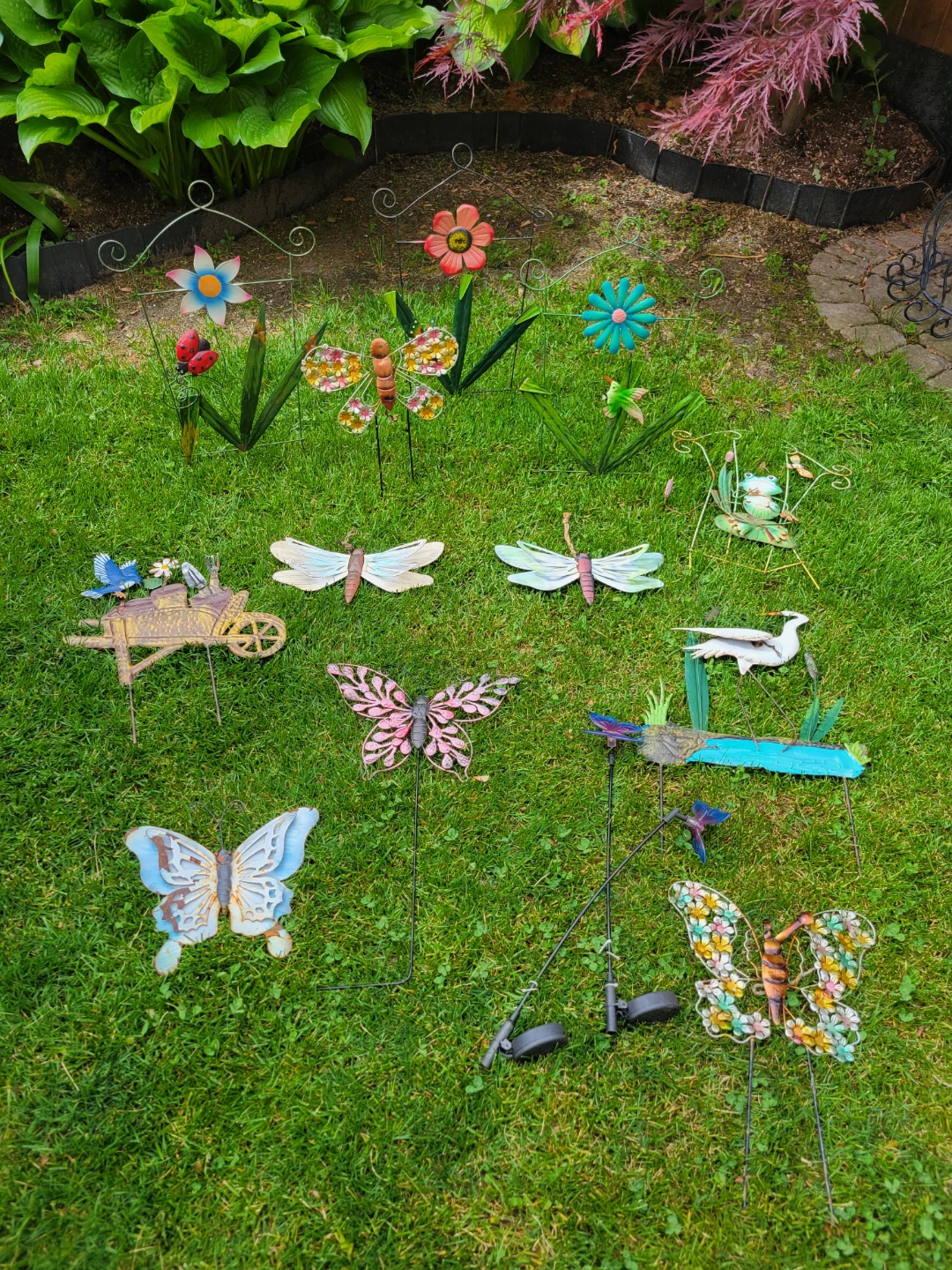 Metal Garden Stakes (Butterflies, Dragonflies, Flowers, Animals)