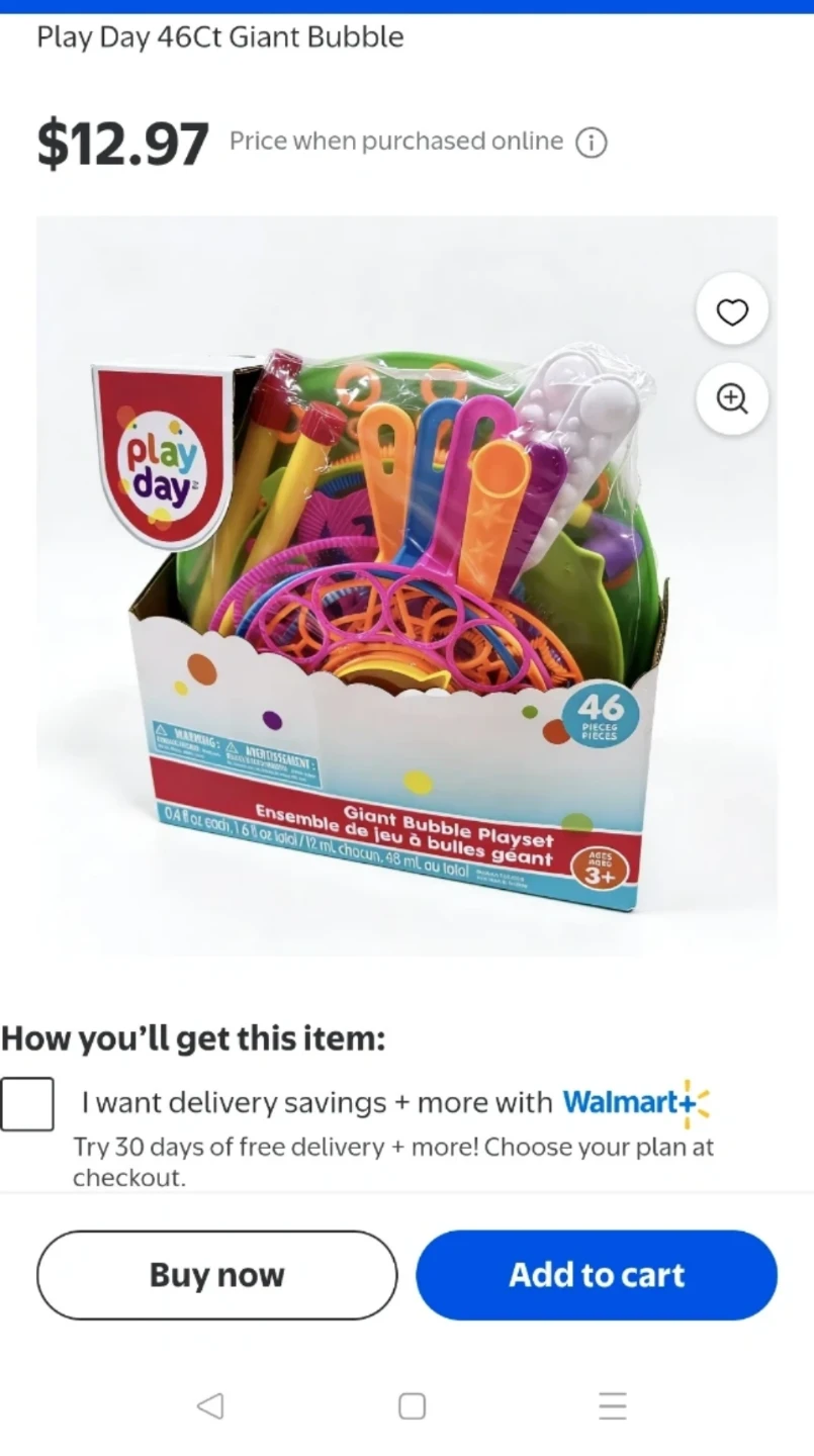 Play Day 46Ct Giant Bubble Playset