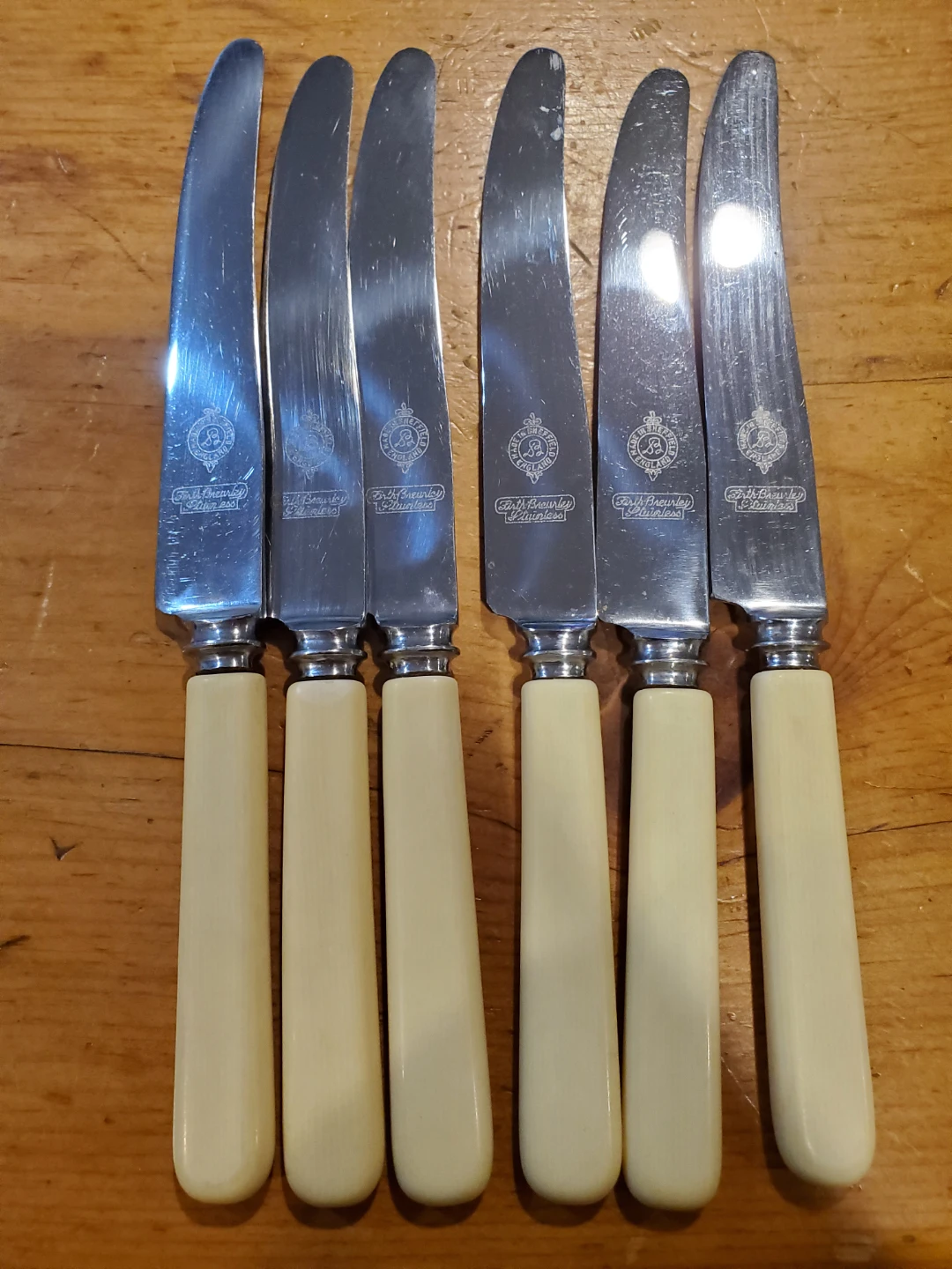 Set of 6 Firth Brearley Stainless Steel Table Knives