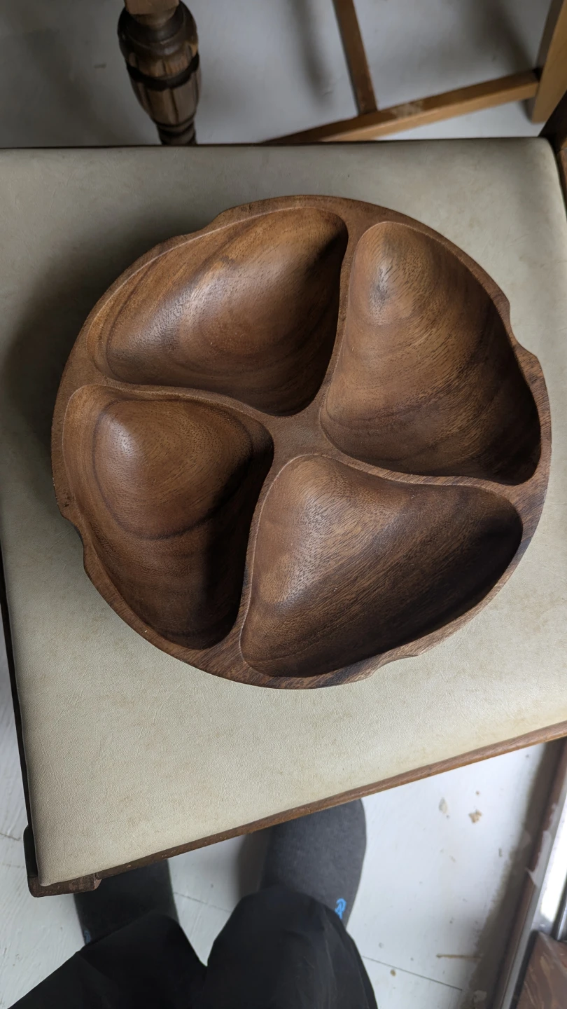 Wooden Divided Lazy Susan