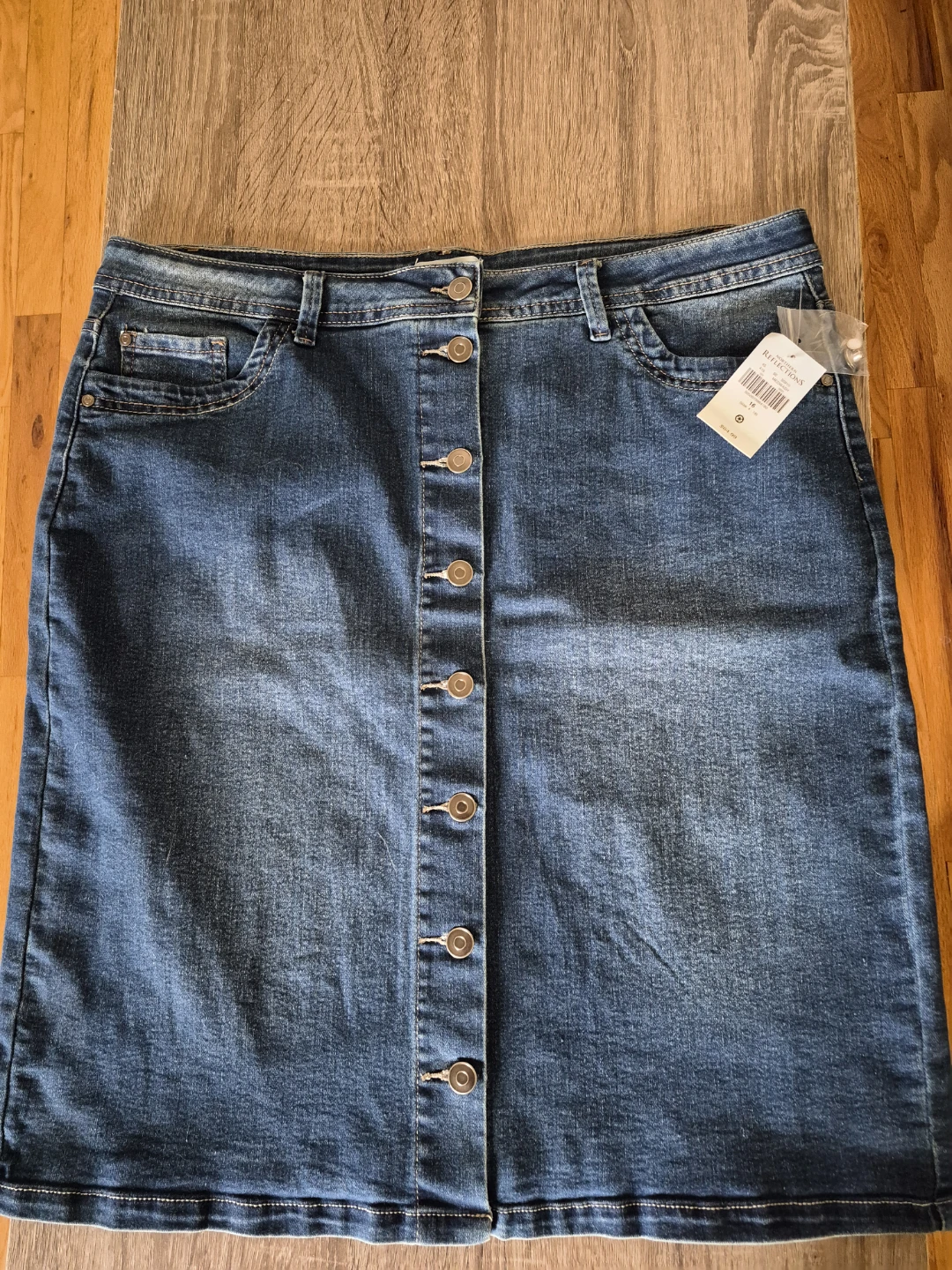 Northern Reflections Denim Button-Front Skirt Size 16