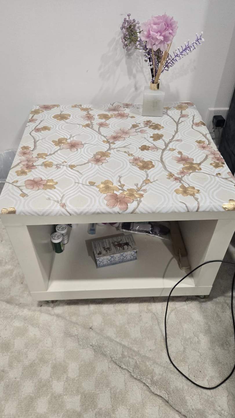 White Coffee Table with Floral Decal - photo 2