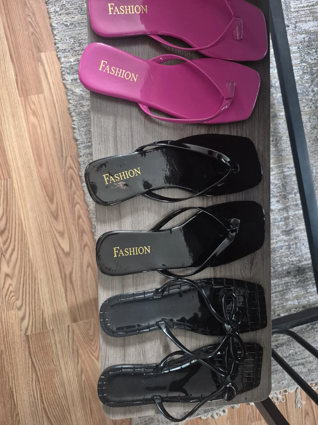 3 pairs of sandals size 7,  never worn.