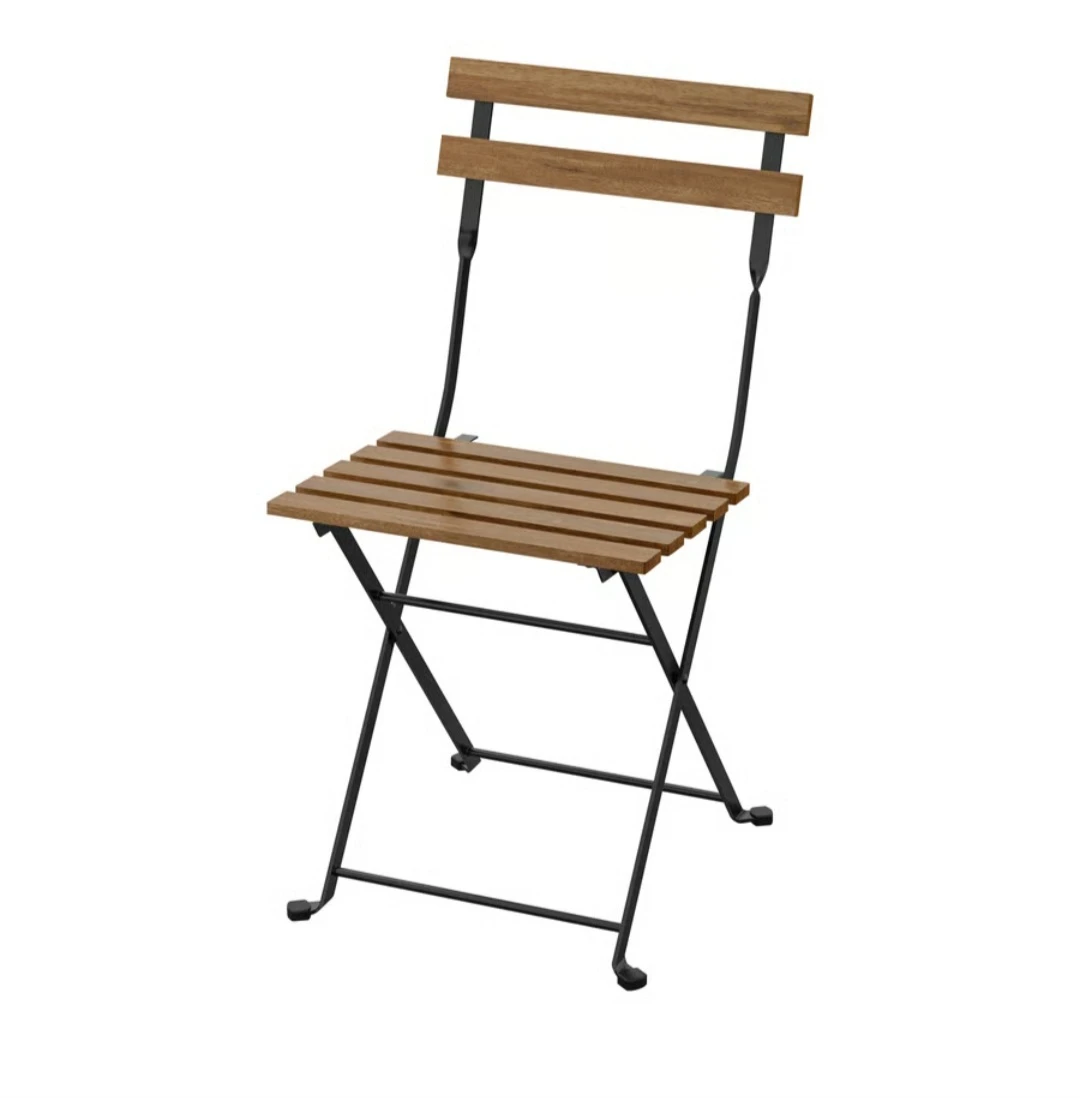 Wooden and metal folding bistro table and chair set - photo 5