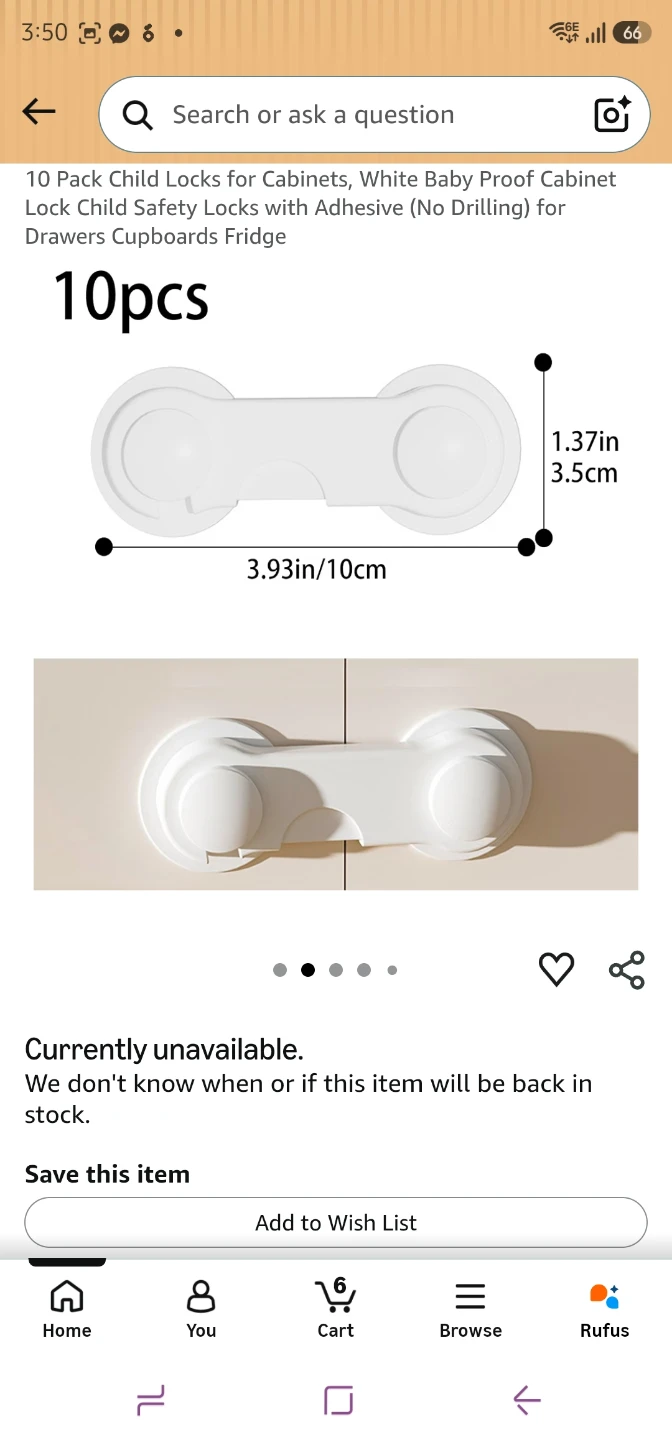10 Pack HOPNKN White Child Safety Cabinet Locks - photo 2