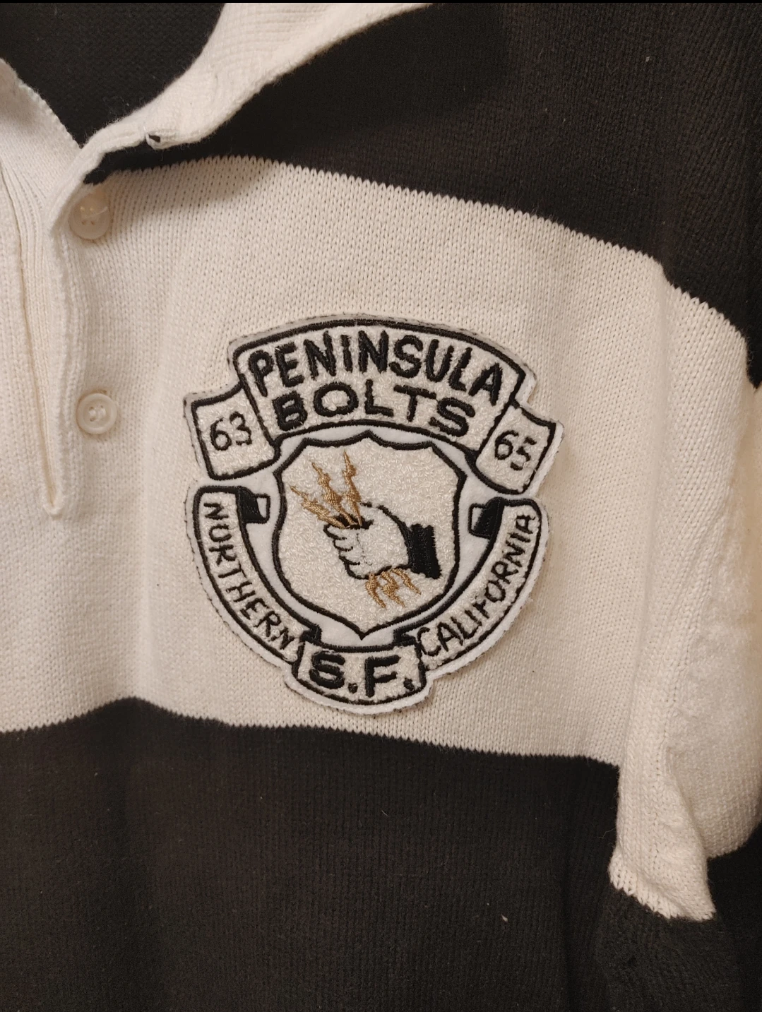 H&M Men's Striped Rugby Knit Polo Sweater - photo 3