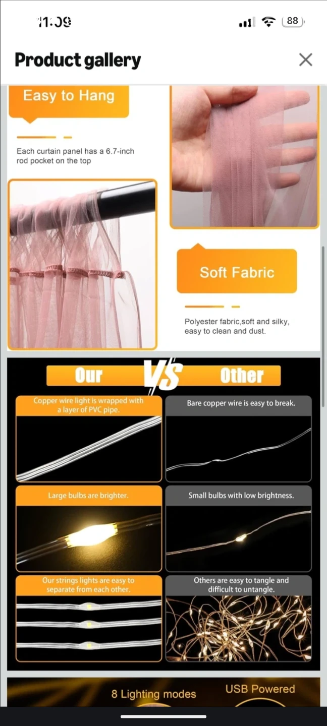 Brand New!! White Sheer Polyester Backdrop Curtains - photo 2
