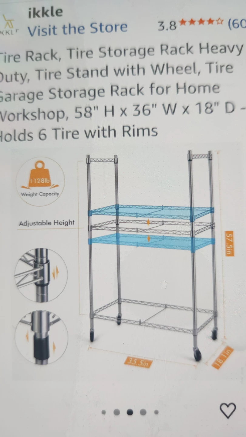 Tire Rack Storage Shelf with Wheels - photo 3