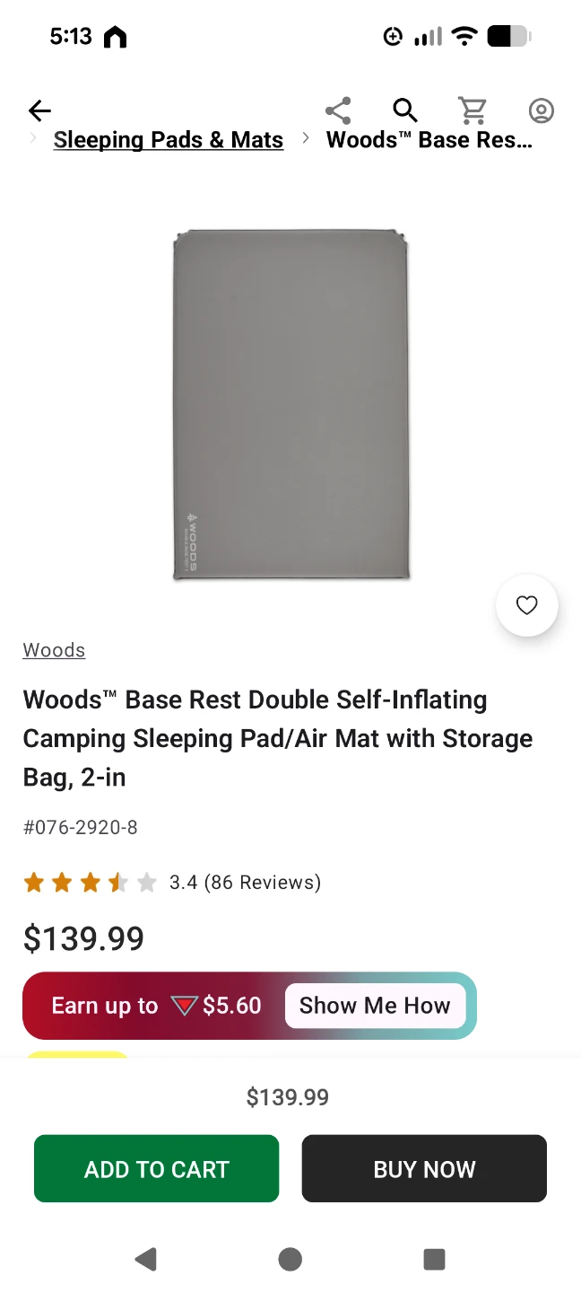 Woods Base Rest Double Self-Inflating Camping Sleeping Pad - photo 2