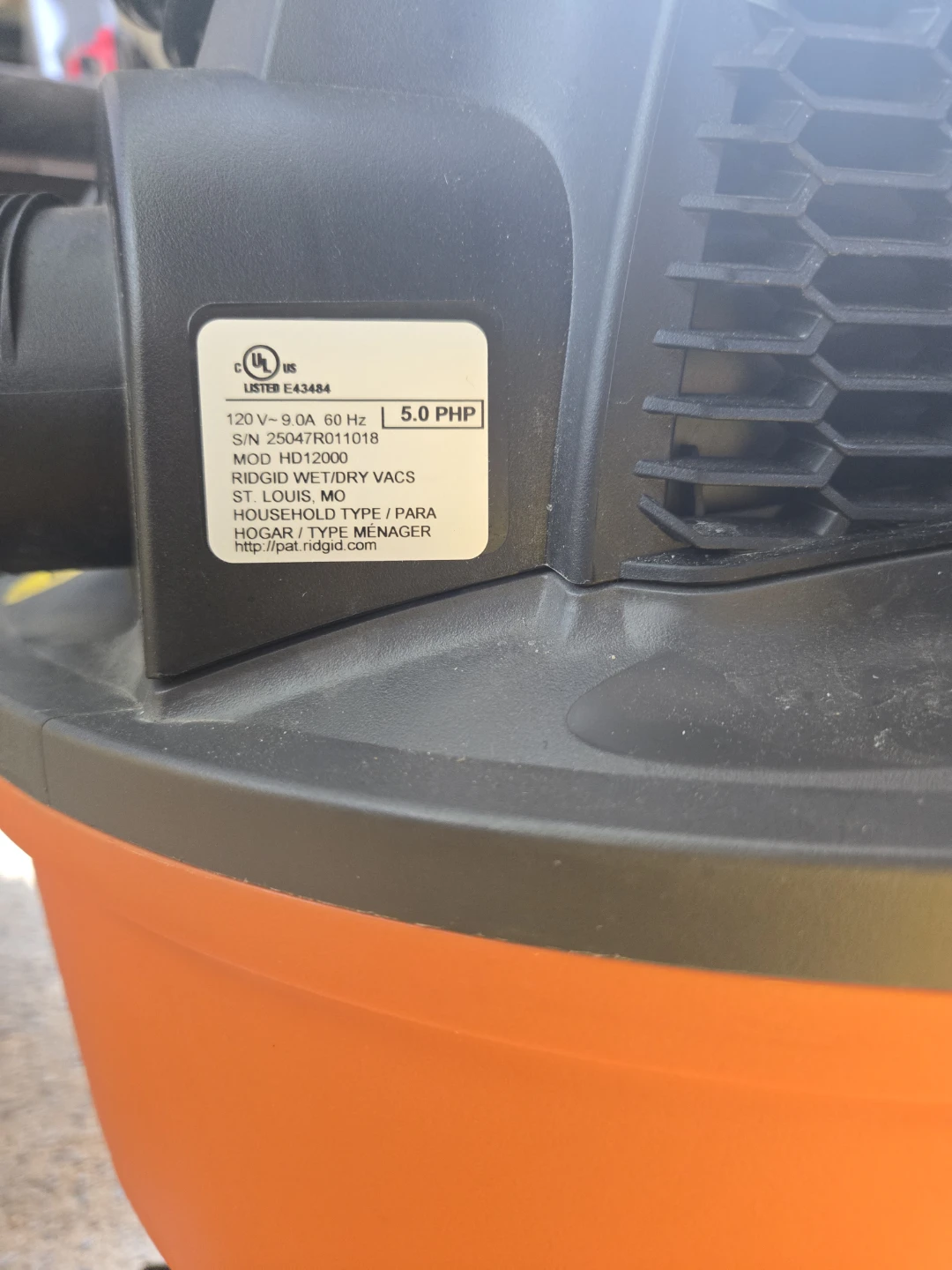RIDGID 5.0 HP Wet/Dry Vac HD12000 - photo 3